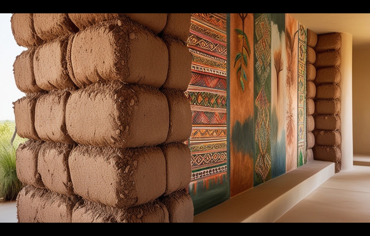 Rammed earth painting